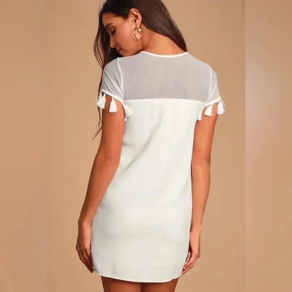 Iced Latte White Shift Dress size small - Picture 4 of 12